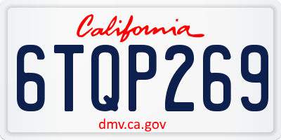 CA license plate 6TQP269