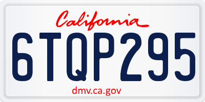 CA license plate 6TQP295