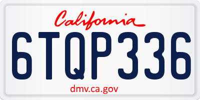 CA license plate 6TQP336