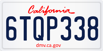 CA license plate 6TQP338