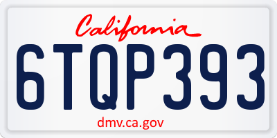 CA license plate 6TQP393