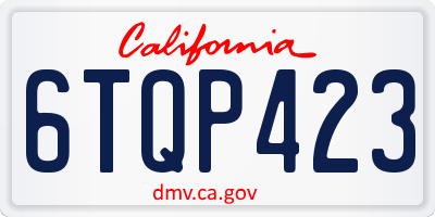 CA license plate 6TQP423