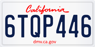 CA license plate 6TQP446