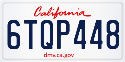 CA license plate 6TQP448