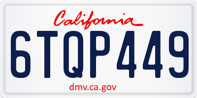 CA license plate 6TQP449