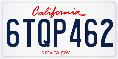 CA license plate 6TQP462