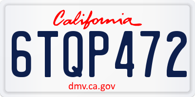 CA license plate 6TQP472