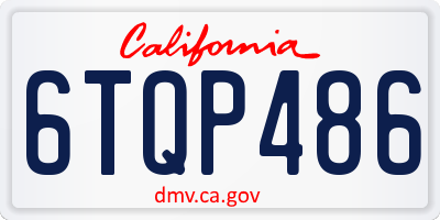 CA license plate 6TQP486