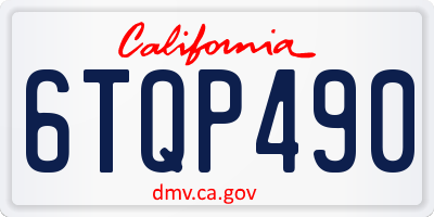 CA license plate 6TQP490