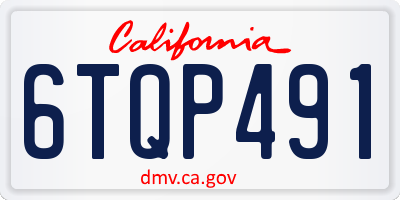 CA license plate 6TQP491