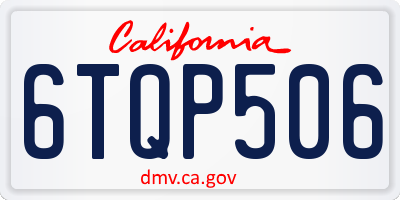 CA license plate 6TQP506