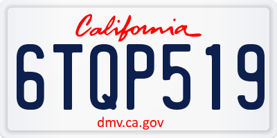 CA license plate 6TQP519