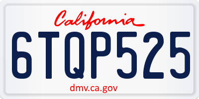 CA license plate 6TQP525