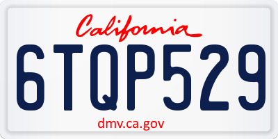 CA license plate 6TQP529