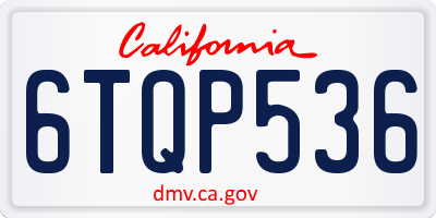 CA license plate 6TQP536