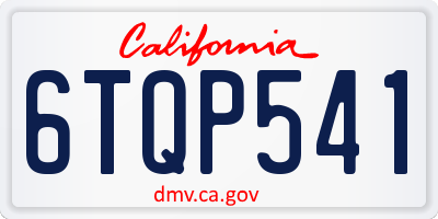 CA license plate 6TQP541