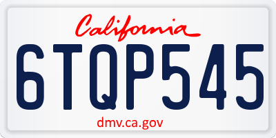 CA license plate 6TQP545