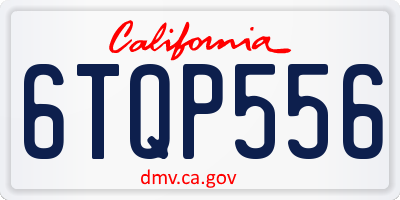 CA license plate 6TQP556