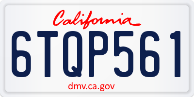 CA license plate 6TQP561