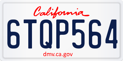 CA license plate 6TQP564