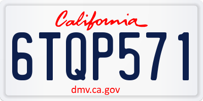 CA license plate 6TQP571