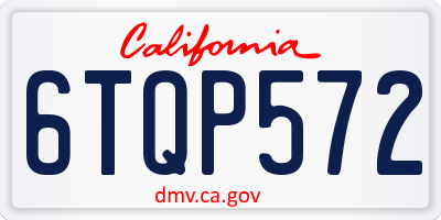 CA license plate 6TQP572