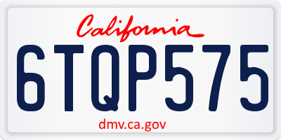 CA license plate 6TQP575