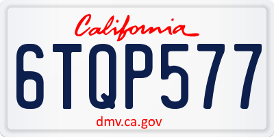 CA license plate 6TQP577