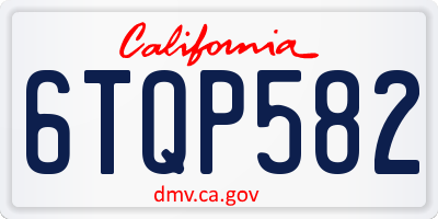 CA license plate 6TQP582