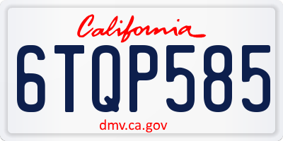 CA license plate 6TQP585