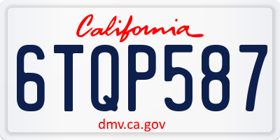 CA license plate 6TQP587