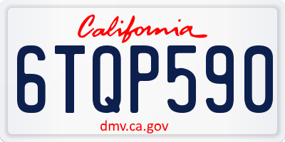 CA license plate 6TQP590