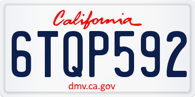 CA license plate 6TQP592