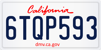 CA license plate 6TQP593