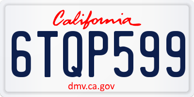 CA license plate 6TQP599