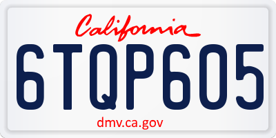 CA license plate 6TQP605