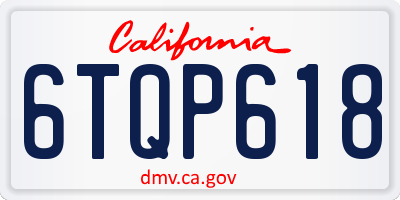 CA license plate 6TQP618