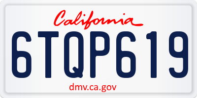 CA license plate 6TQP619