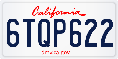 CA license plate 6TQP622