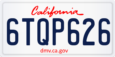 CA license plate 6TQP626