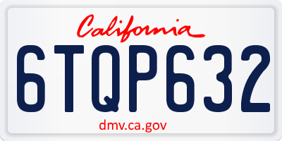 CA license plate 6TQP632