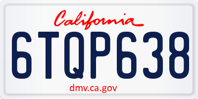 CA license plate 6TQP638