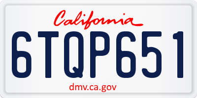 CA license plate 6TQP651