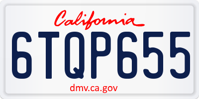 CA license plate 6TQP655