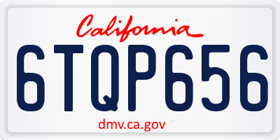 CA license plate 6TQP656