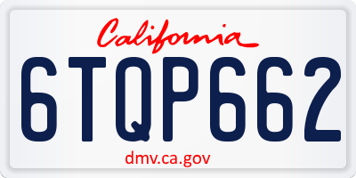 CA license plate 6TQP662