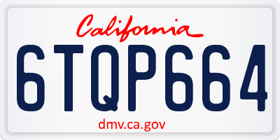 CA license plate 6TQP664