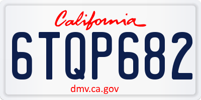 CA license plate 6TQP682