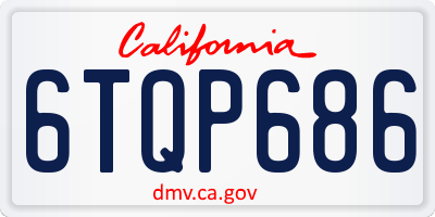 CA license plate 6TQP686