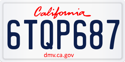 CA license plate 6TQP687